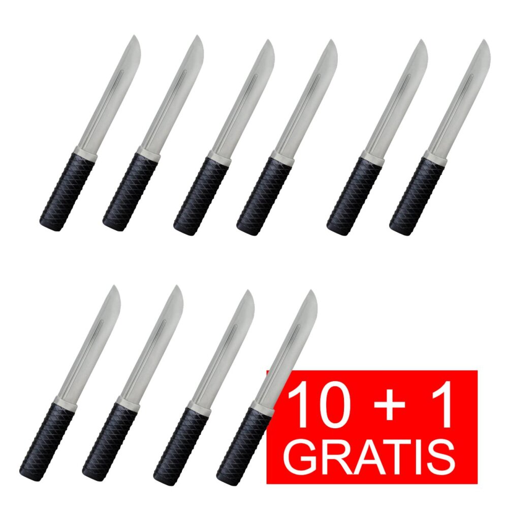 10 + 1 GRATIS Angebot (11 St&uuml;ck) Gummimesser GM1 Trainingsmesser Messer Gummi 25 cm SV