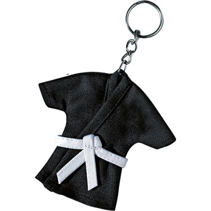 Mini Karate Anzug 12 cm Jacke Schl&uuml;sselanh&auml;nger Anh&auml;nger schwarz