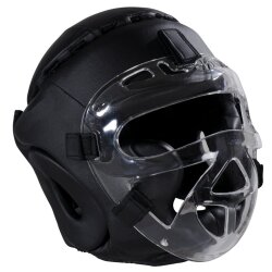 Kopfschutz Elite Fight mit Plexiglas Visier Leder schwarz S - XL