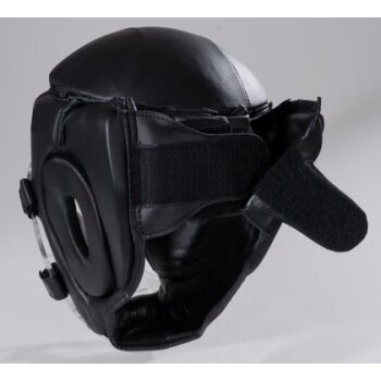 Kopfschutz Elite Fight mit Plexiglas Visier Leder schwarz S - XL M