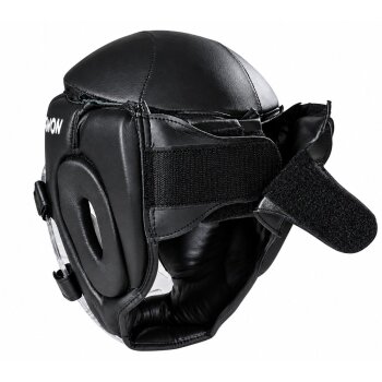 Kopfschutz Elite Fight mit Plexiglas Visier Leder schwarz L