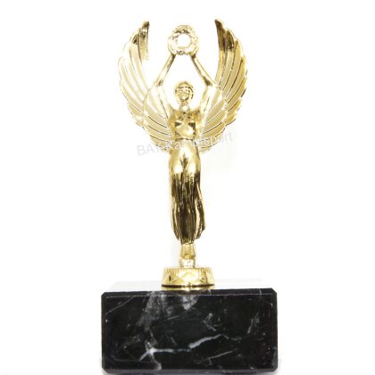 Pokal Troph&auml;e Siegerengel Metallfigur Engel Gold 17 cm Ehrengabe Metall