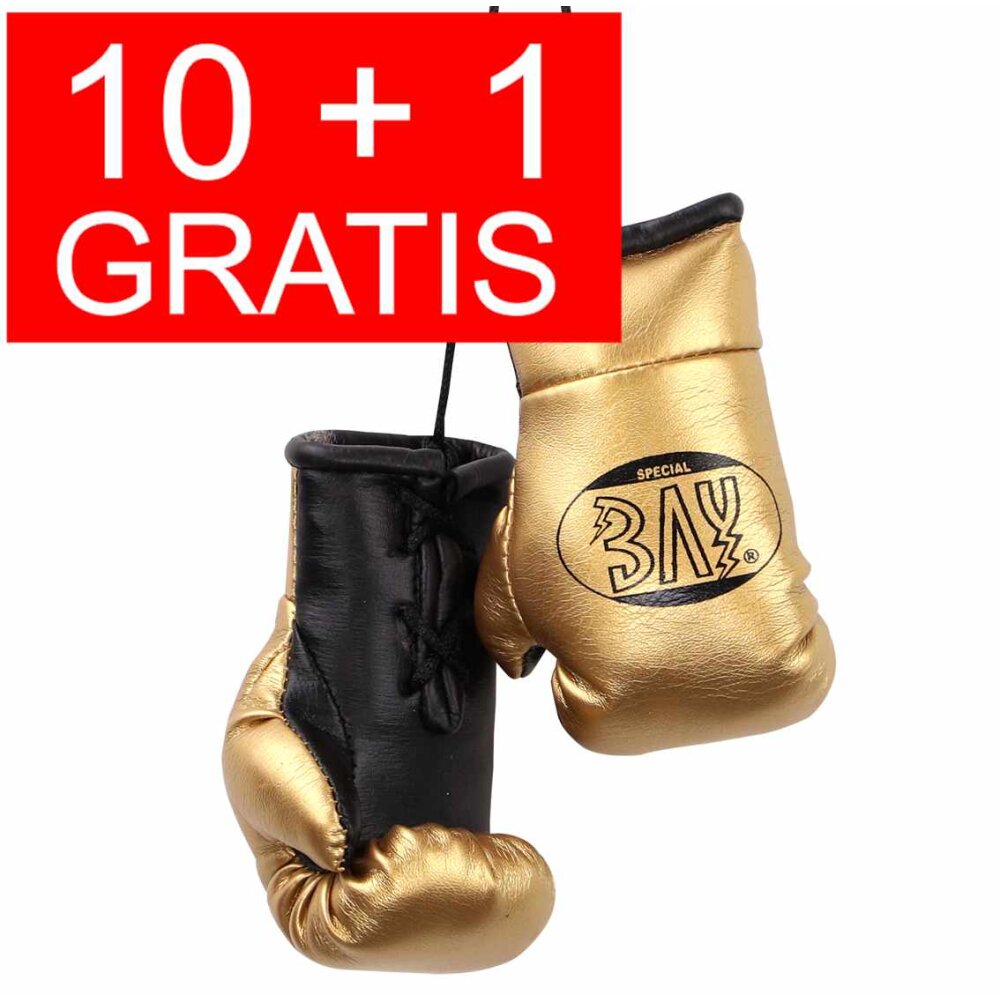 10 + 1 GRATIS Angebot (11 Paar) Mini Boxhandschuhe gold