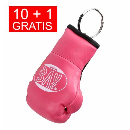 10 + 1 GRATIS Angebot (11 Stück) Boxhandschuhe als Schlüsselanhänger pink rosa